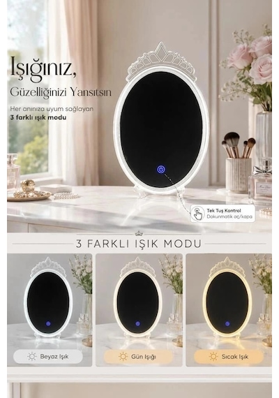 Özel Seri Torima Dekoratif Kristal Elmas Led Işıklı Masa Aynası Lw11 Makyaj Özel Gün Güzellik Diğer