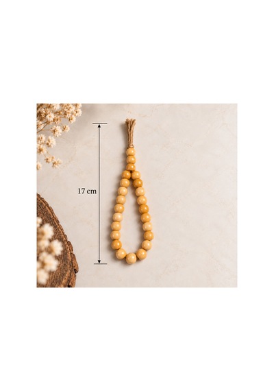 Doğal Ahşap Boncuklu Dekoratif Tesbih 17 Cm Rustik Ev Dekorasyonu Ve Hediyelik Süs Bej - 938393083 Bej - 938393083 Bej