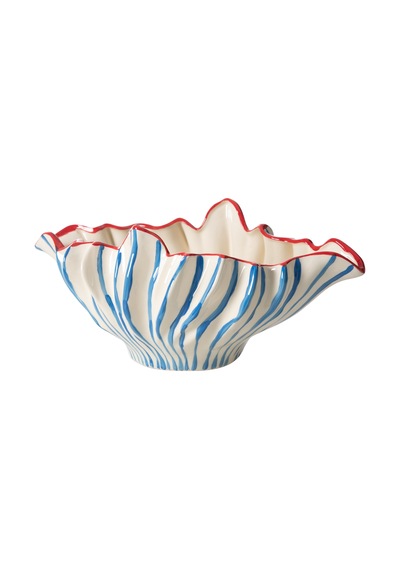 Mudo Home Blue Lıne Dekoratif Kase 42x24x18cm