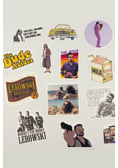 Big Lebowski Sticker Paketi 16 Parça Kaliteli Su Geçirmez Etiket Seti Çok Renkli