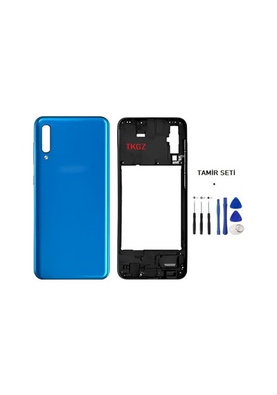 Samsung Galaxy Uyumlu A50 - Sm-a505f Full Kasa Arka Kapak Takım Mavi - Tamir Seti