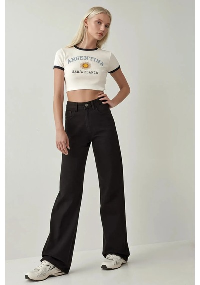 Hiccup Straight Fit Denim Pantolon Siyah