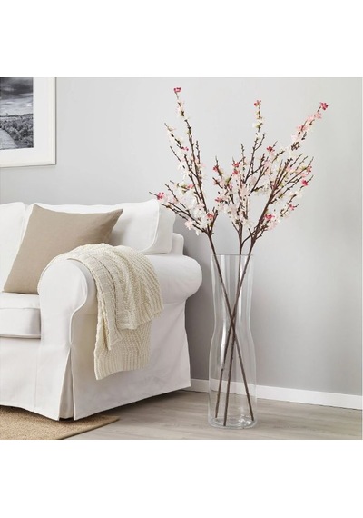 Ikea Smycka Yapay Sakura Dalı 130 Cm Beyaz Pembe Yeşil Beyaz - Pembe - Yeşil