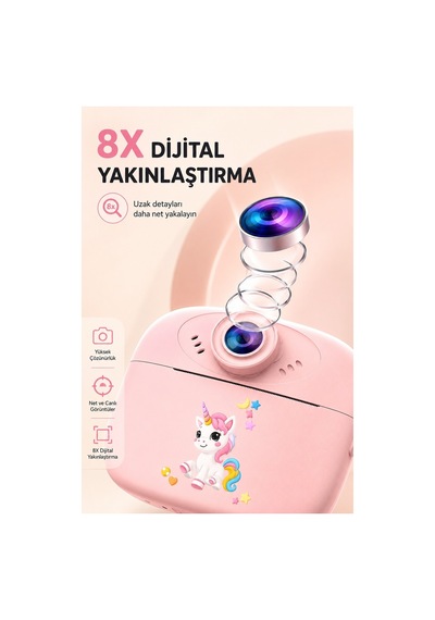 Robeve Termal Baskılı Anında Baskı Özellikli Çocuk Kamerası