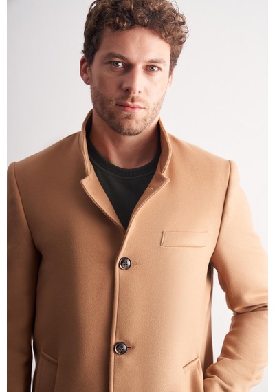 İmza Camel Hakim Yaka Classic Slim Fit Esnek Kaban 1008255162 Camel