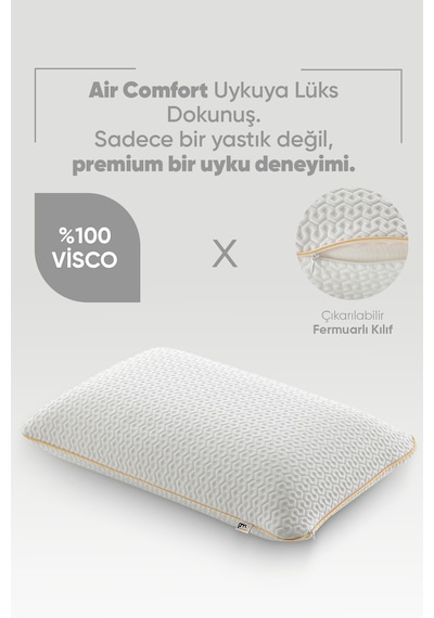 Visko Yastık - Ortopedik Uyku Yastığı - Tombul Düz Visco Yastık - Cilt Dostu Anti Uv Beyaz
