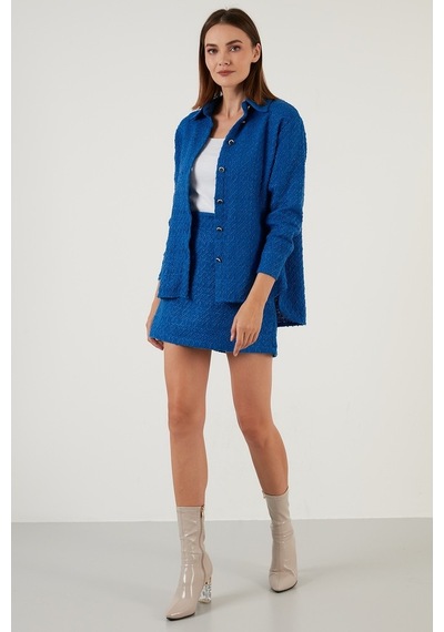 Lela Pamuklu Oversize Tüvit Bayan Gömlek 42190503 Saks