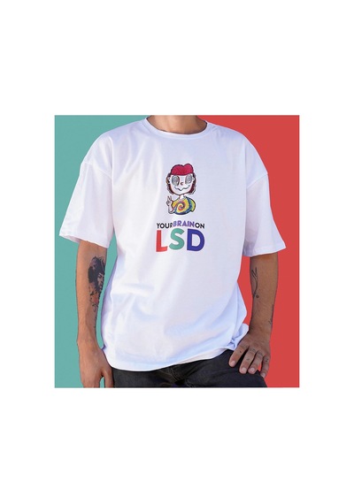 Tarzsokak Psychedelic Lsd Oversize Tişört Beyaz