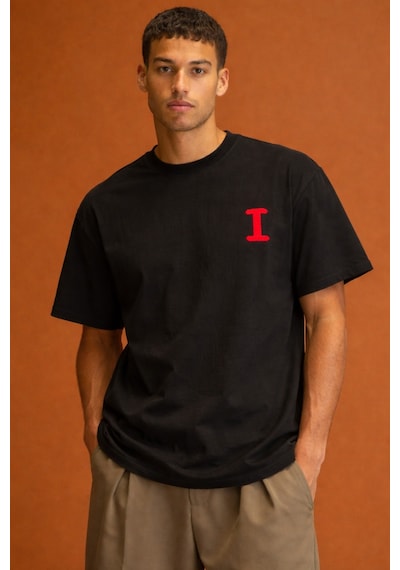 Tarz Cool Erkek Oversize Tişört "love Is Everywhere" Baskılı Basic Pamuklu T-shirt Siyah