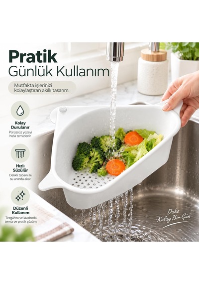 Lavabo Çöp Filtresi Ve Süzgeci - Vantuzlu Köşe Organizeri - Yemek Artığı Süzme Sepeti - Mutfak Evyesi Gider Koruyucu - Çıkarılabilir Plastik Hazne - Beyaz Lavabo Çöp Filtresi Ve Süzgeci - Vantuzlu Köşe Organizeri - Yemek Artığı Süzme Sepeti - Mutfak Evyesi Gider Koruyucu - Çıkarılabilir Plastik Hazne - Beyaz