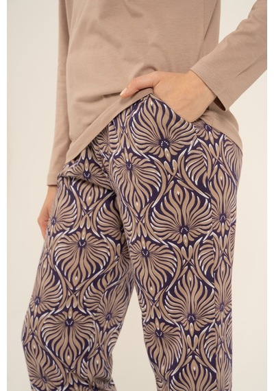 Arnetta Kadın Everyday Is A Fresh Start Kahverengi Uzun Kol Pijama Takım Ar3769-s-v2 Ar3769-s-v2