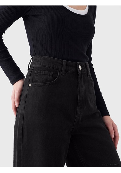 Lcw Jeans Siyah Straight Fit Kadın Jean Pantolon