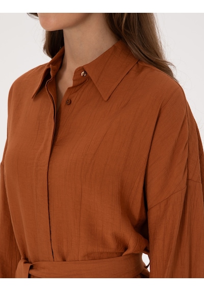 Pierre Cardin Kadın Tarçın Gömlek Desenli 50309964-vr191 Tarçın