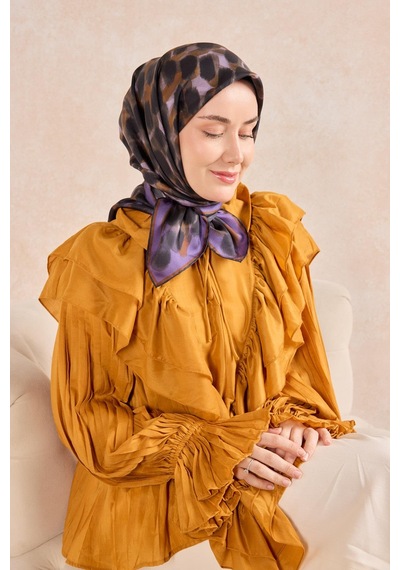 Silk Home Twill İpek Eşarp Noiré Mor 90x90 Çok Renkli