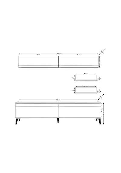 Decoraktiv Eko 5 Mdf Std Silver Tv Ünitesi Tv Sehpası Pera - Siyah
