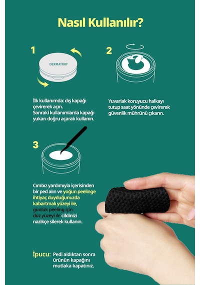 Yağlı Cilde Siyah Nokta Karşıtı Peeling Ped İç Yedek Dermatory Salicinic Pore Clear Black Pad Refill