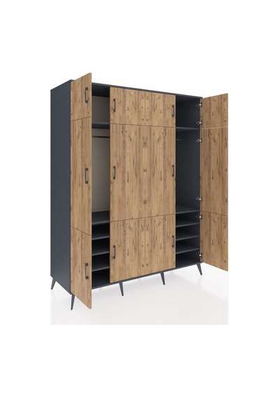 Kronos Gardrop 10 Raflı 12 Kapaklı 2 Askılı 176x59x221 Antrasit-çam/antrasit Çam/antrasit Kronos Gardrop 10 Raflı 12 Kapaklı 2 Askılı 176x59x221 Antrasit-çam/antrasit Çam/antrasit