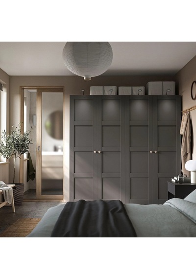 Ikea Koyu Gri Modern Kapaklı Gardırop 200x60x201 Cm