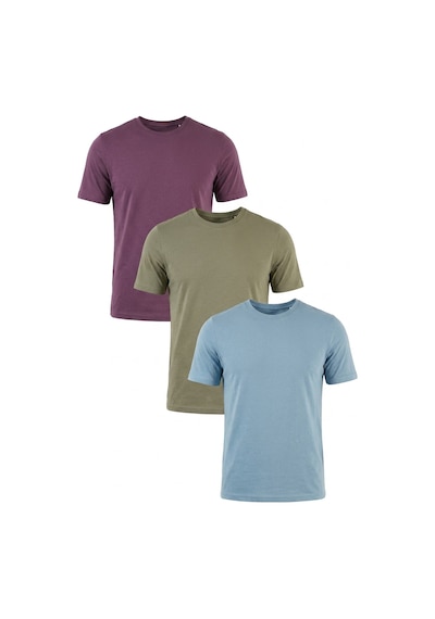 Buratti Pamuklu Regular Fit Bisiklet Yaka 3'lü Paket T Shirt Erkek T Shirt 59020204s3 Mürdüm-vizon Yeşili-mavi