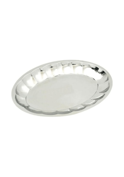 Dilimli Kayık Tabak 24 Cm No: 2 Paslanmaz Çelik Tabak Metalik Gri