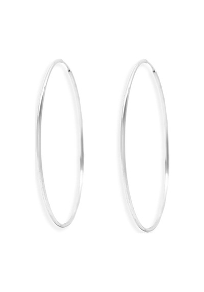 Oya Silver İnce Gümüş Halka Küpe 1.5mm-6.5x6.5cm