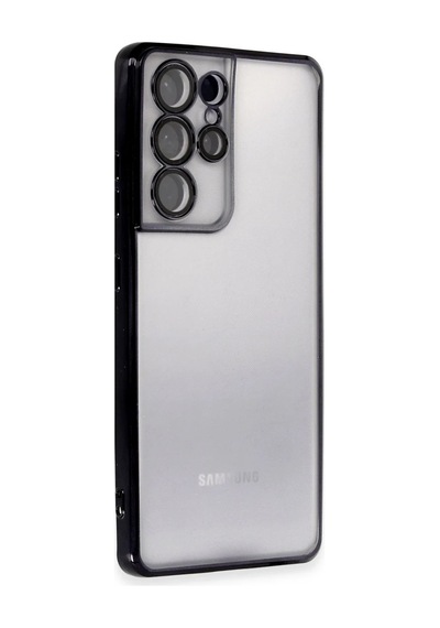 Samsung Uyumlu Galaxy S21 Ultra Kılıf Razer Lensli Silikon - Siyah 0.2M-Çok Renkli