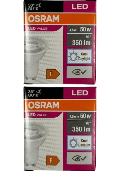 Osram Par16 4.5w 50w 6500k Beyaz Işık Gu10 Duylu Led Spot 2 Adet