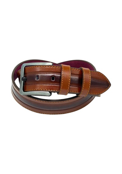 Süzer Deri Taba Suni Deri Dikişli Model 4.5 Cm.lik Spor Kot Kemer - 4523-61-22ks Taba