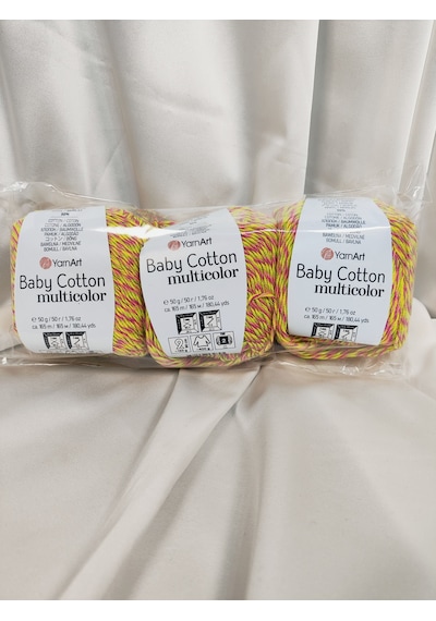 Baby Cotton Multicolor El Örgü İpi 3 Adet - 5215