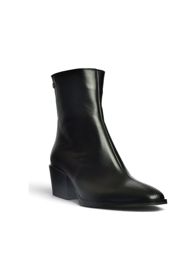 Fox Shoes Z654037503 Siyah Hakiki Deri Alçak Topuklu Western Kadın Bot