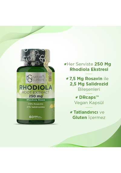 Natures Supreme Rhodiola Root Extract 60 Kapsül