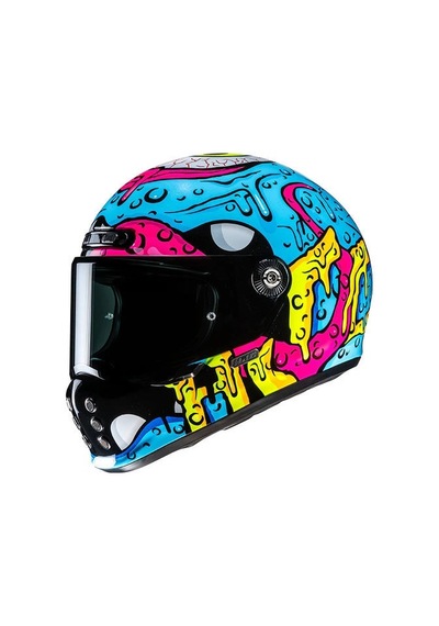 Hjc V10 Squeeze Mc28 Kapalı Motosiklet Kaskı Çok Renkli
