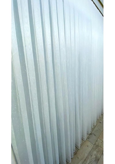 Lexroo Evdepo Home Kırık Beyaz Kullanıma Hazır Seyrek Pileli Vual Çizgili Tül Perde 280 X 270 Cm