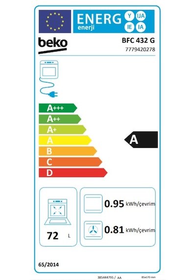 Beko BFC 432 G FitFry 72 L Fırın