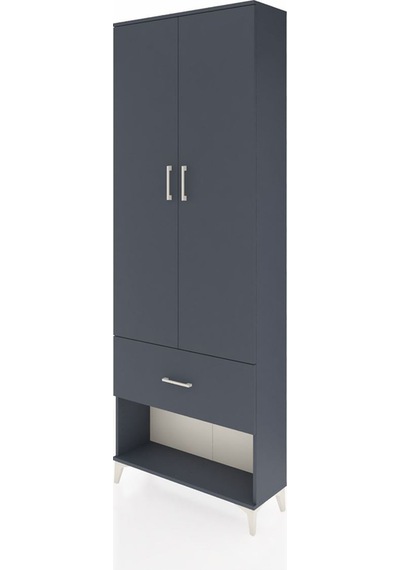 Arges Dolap Tek Raflı Tek Çekmeceli Tek Askılı 88x30x243 Antr... Antrasit