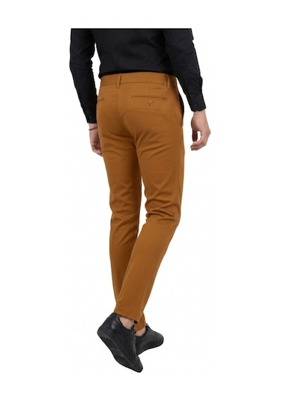 Deepsea Erkek Taba Likralı Beli Lastikli & İpli Dar Kesim Şık Kumaş Pantolon 2600572
