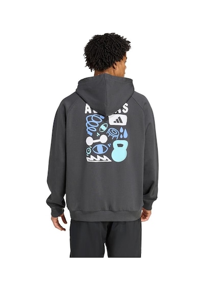 Adidas Erkek Gri Sweatshirt Gfx Hoodıe Jx1811 Gri