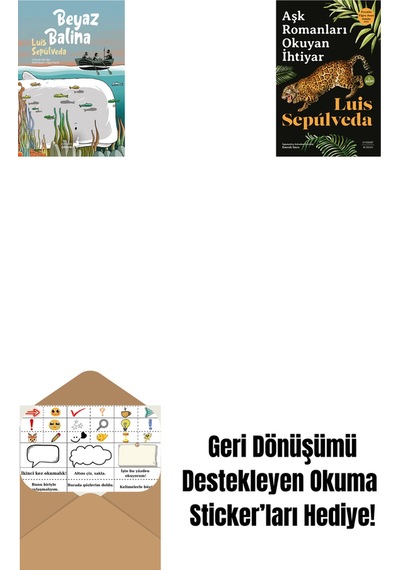 Beyaz Balina + Aşk Romanları Okuyan İhtiyar + Okuma Sticker'ları