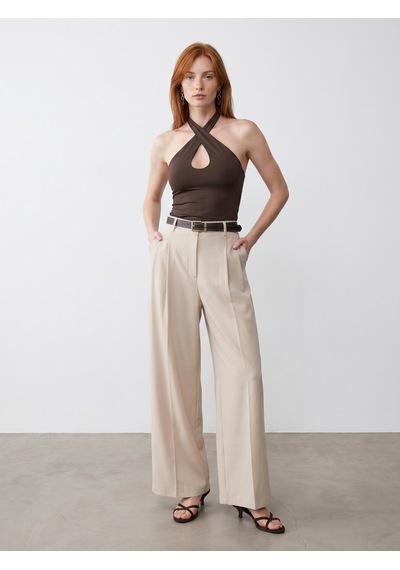 DİLVİN 21267 Halter Top-koyu Kahve
