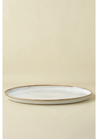Karaca Rixton Bej Reaktif Kayık Tabak 42,6 Cm