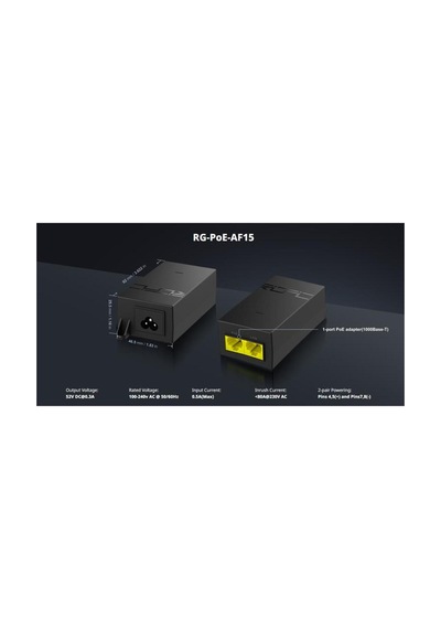 Reyee Rg-poe-af15 52v 15w Gıgabıt Poe Adaptör