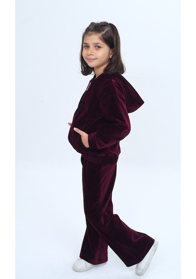 Toontoy Kids Toontoy Kız Çocuk 2'li Takım Kapüşonlu Fermuarlı Cepli Sweatshirt & Beli Lastikli Bol Paça Eşofman Altı - Kadife Kahve Toontoy Kids Toontoy Kız Çocuk 2'li Takım Kapüşonlu Fermuarlı Cepli Sweatshirt & Beli Lastikli Bol Paça Eşofman Altı - Kadife Kahve