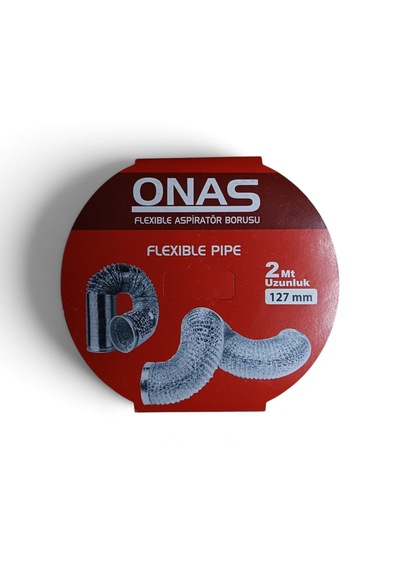 Onas Flexible Alüminyum Aspiratör Davlumbaz Baca Gider Borusu 127 Mm 2 Metre