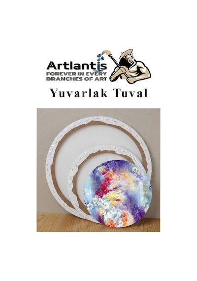 Yuvarlak Tuval 40x40 Cm 1 Adet Arkadan Zımbalı Astarlı Resim Tuvali Akrilik Boya Yağlı Boya Diğer