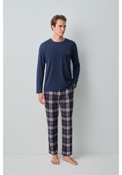 Suwen Joseph Erkek Pamuklu Pijama Takımı Msh105102521352 Lacivert