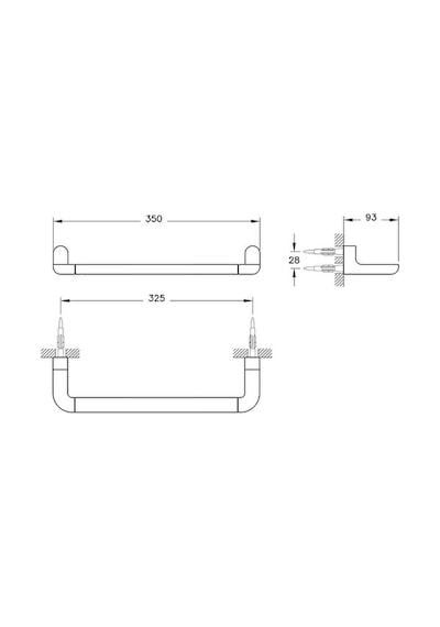 VitrA Eternity A4430439 Kısa Havluluk, Siyah