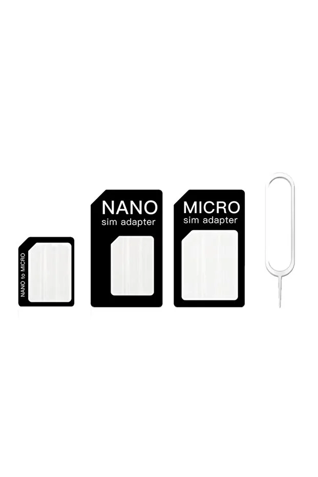 Nano Micro Mikro Sim Çevirici Dönüştürücü İğne Adaptör Set Telefon Sim Kartı Aparatı 3in1
