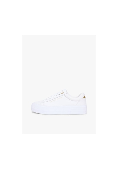 Tommy Hilfiger Kadın Th Foxing Platform Detaylı Deri Sneaker-13288 Beyaz
