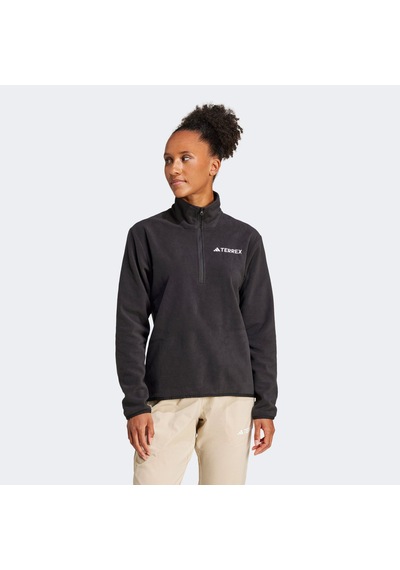 Adidas Multi Essentials 1-2 Zip Fleece Kadın Siyah Yürüyüş Polar Jp0788 Siyah
