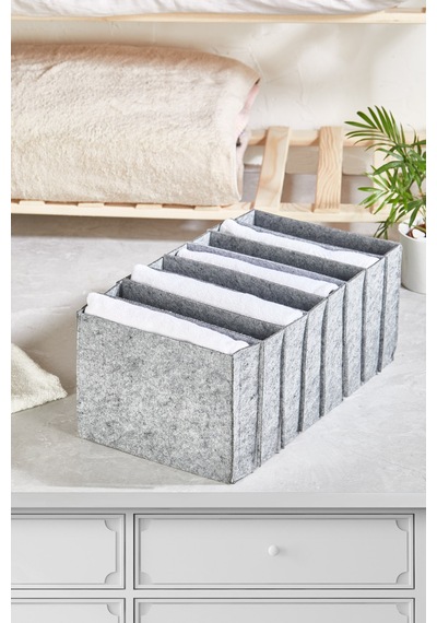 Serstil 8 Bölmeli Keçe Düzenleyici Organizer - Large Gri